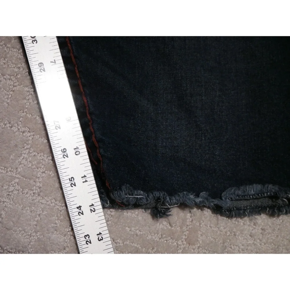 True Religion Ricky Super‎ T Straight Leg Jeans Dark Wash Orange Stitching Mens
